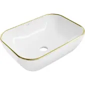Mexen Rita opzetwastafel 45 x 32 cm, wit/gouden rand - 21084505