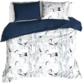 De Witte Lietaer Dekbedovertrek Mont Blanc Majolica Blue Satijn-240 x 200 / 220 cm | Lits-Jumeaux