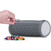 PIXIE CREW Zak met siliconenplaat en pixels, 20 cm, grijs