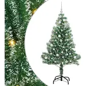 Syfax Kunstmatige Kerstboom Sneeuw Gevlochten met LED Licht 150 cm