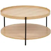 Beliani LANDER - Salontafel - Lichtbruin/Zwart - Hout