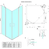 Gelco Loro Rechthoekige douchecabine voor hoekinstap 100x80cm