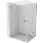 Mexen Lunar-B Duo douchecabine scharnierdeur 95 x 90 , transparant, goud - 832-095L-090P-50-00