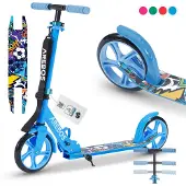 Arebos kick scooter stadsstep kinderstep volwassen scooter blauw