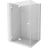 Mexen Lunar-F vouwdeur douchecabine links 100 x 80 , transparant, wit - 836-100-080-20-00-L