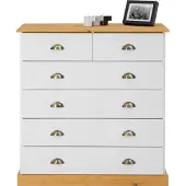 Idimex Dressoir PARIS schelp handgrepen in wit/bruin
