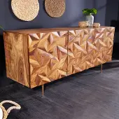 Riess Massives Dressoir ALPINE 145cm Sheesham steenafwerking Metall mat goud - 43449
