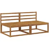 vidaXL Buiten Midden Sofa 2 st 2-zits Massief Acacia Hout Naturel