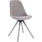 CLP Troyes Eetkamerstoel - Rond frame - Fluweel wit grijs