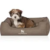 Knuffelwuff Hondenbed Scottsdale van kunstleer Stone S 70 x 50cm