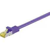 Goobay 2m RJ45 patchkabel CAT 6A S/FTP (PiMF), 500 MHz, met CAT 7 ruwe kabel, paars LSZH halogeenvrij, koper
