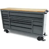 HBM gereedschapswagen, 14 laden, 182 cm, grijs