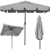 Springos Rechthoekige tuinparasol met kantelfunctie en zwengel 240 cm