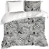 De Witte Lietaer Dekbedovertrek Zebra Eggshell Satijn-240 x 200 / 220 cm | Lits-Jumeaux
