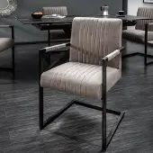 Riess Moderne sledefauteuil BIG ASTON taupe geborsteld ijzeren frame - 39055