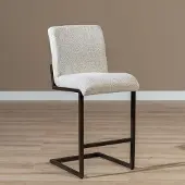 Livin24 Barkruk Lio gemêleerde stof off white/bruin 70 cm