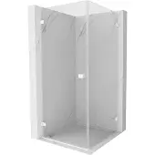 Mexen Lunar-B douchecabine scharnierend links 80 x 80 , transparant, wit - 832-080-080-20-00-L