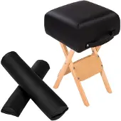 TecTake - Massage Hocker met 2 rolkussens zwart 400431