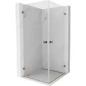 Mexen Lunar-B Duo draaideur douchecabine 80 x 80 , transparant, roségoud - 832-080L-080P-60-00