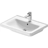 Duravit Wastafel d-neo met rand overloop kraanvlak 1 kraangat 65 cm hoogglans wit