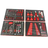 HBM 154 Delige Premium Gereedschapsvulling voor Gereedschapswagen - ROOD