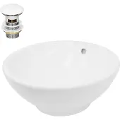 LuxeBath Wastafel 455x185 mm van keramiek incl. afvoerset met overloop