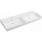 Sapho Kare 120 Keramische wastafelonderkast dubbele wastafel 120x46cm, wit