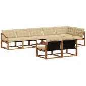vidaXL Buiten bank set 8 st Natuurlijk en Beige