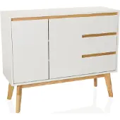 Hjh LIVING Dressoir / ladekast TAROLO I 97x34x80 cm 3 laden 2 deuren wit
