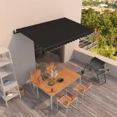 Prolenta Maison Exclusive - Automatisch uitrolbaar zonnescherm, 400x350 cm, antraciet