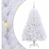 Syfax Kunstmatige Inklapbare Kerstboom Wit 150 cm PVC en Staal