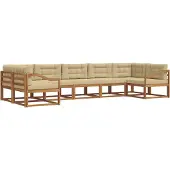 vidaXL Buiten bank set 7 st Natuurlijk en Beige