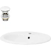 LuxeBath Wastafel ovaal 57x19,5x48,5 cm wit keramiek ML-Design
