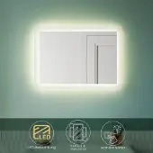 Sonni Badspiegel met LED-verlichting. Badkamerspiegel, wandspiegel, spiegel met verlichting, 50x70 cm
