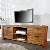 Invicta Massief tv-meubel PURE 135cm Sheesham steenafwerking lowboard palissanderhout - 22684