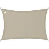 Buitenkado schaduwdoek driehoek 5x7x7m - HDPE/RVS - zand beige