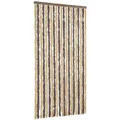 vidaXL Vliegengordijn 90x200 cm chenille donkerbruin en beige