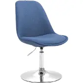 CLP Essstoel Maverick, bekleed met stof, draaibaar en met traploos verstelbare hoogte, blauw, met chroomkleurig frame