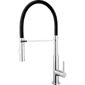 Novaservis Ferro - Keukenkraan met flexibele arm en vuistdouche, zwart/chroom BLE4B