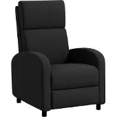 HOMCOM relaxstoel - met ligfunctie - voetsteun - zwart