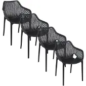 Garden Impressions Air XL design tuinstoel zwart 4 stuks