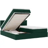 vidaXL Ottoman bed met matrassen en LED's 200x200cm fluweel
