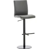 CLP barkruk Cadiz met kunstlederen bekleding, draaibaar en in hoogte verstelbaar, belastbaar tot 240 kg | Kleur: grijs, frame: zwart