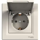 Schneider Stopcontact met afdekplaat, kleur crème, Asfora