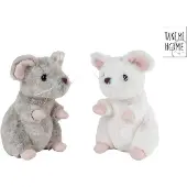Take Me Home pluche muis knuffel zittend multicolor 19cm speelgoed.