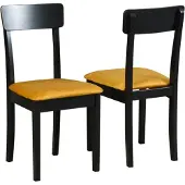 LeafDesign Eetkamerstoel 2x "HUGO 1", zwart