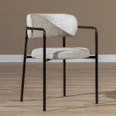 Livin24 Eetkamerstoel Gio gemêleerde stof off white/bruin