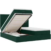 vidaXL Ottoman bed met matrassen 200x200cm fluweel donkergroen
