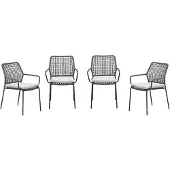 Garden Impressions Swifty tuinstoelen set van 4 carbon black / rope grey