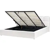 Beliani BASTON - Bed met opbergruimte - Off-white - 180 x 200 cm - Polyester